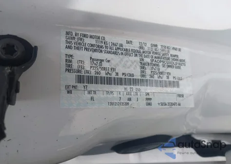 2013 Ford C-Max Energi Sel z USA, uszkodzony, nr VIN 1FADP5CUXDL519270